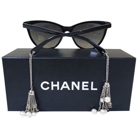 chanel pearl chain sunglasses|authentic Chanel sunglasses.